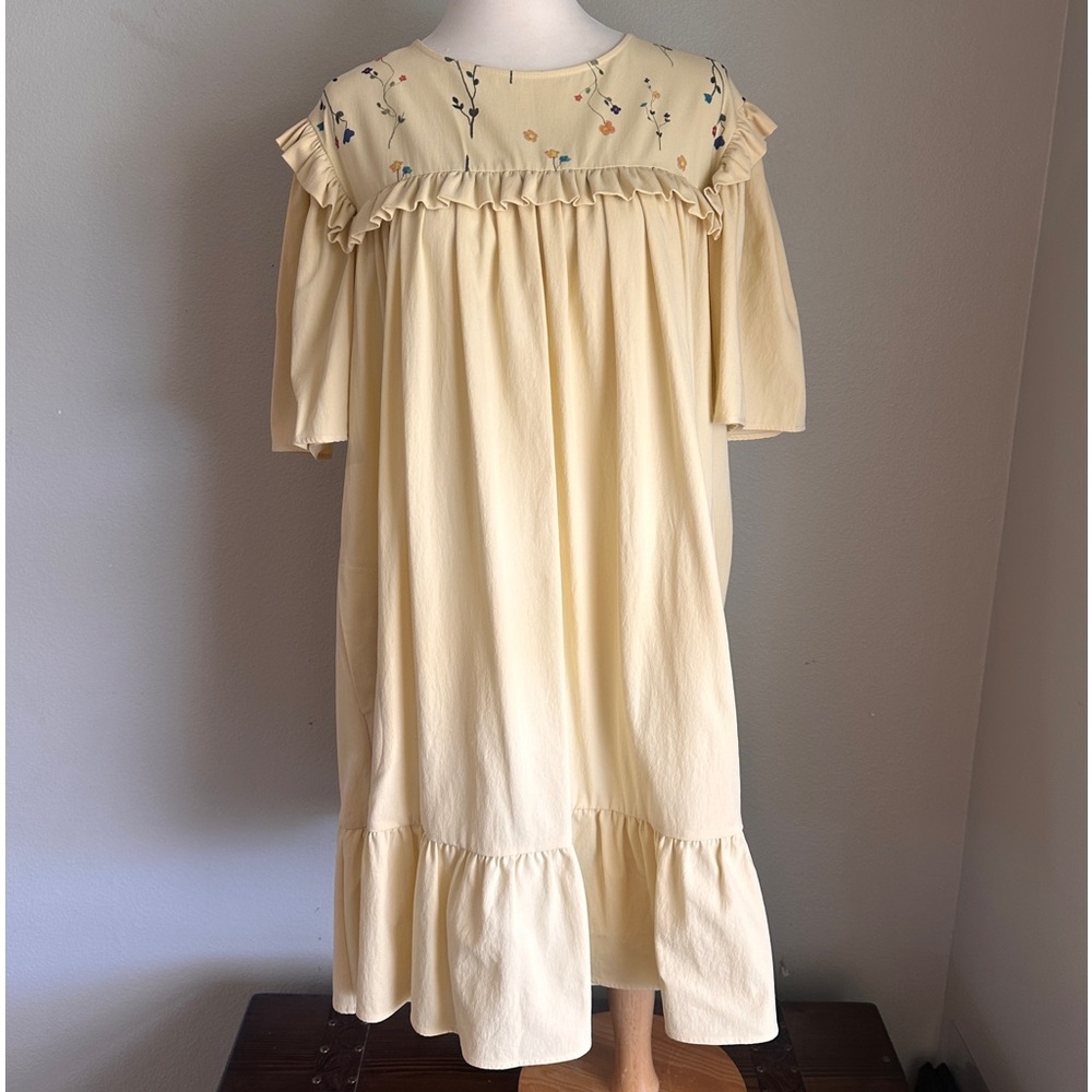 Naya Rea Butter Yellow Cottagecore Prairie Babydoll Nap Dress Style NWT 8
